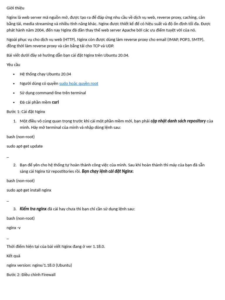 Cai Dat Web Server Ngnix | PDF