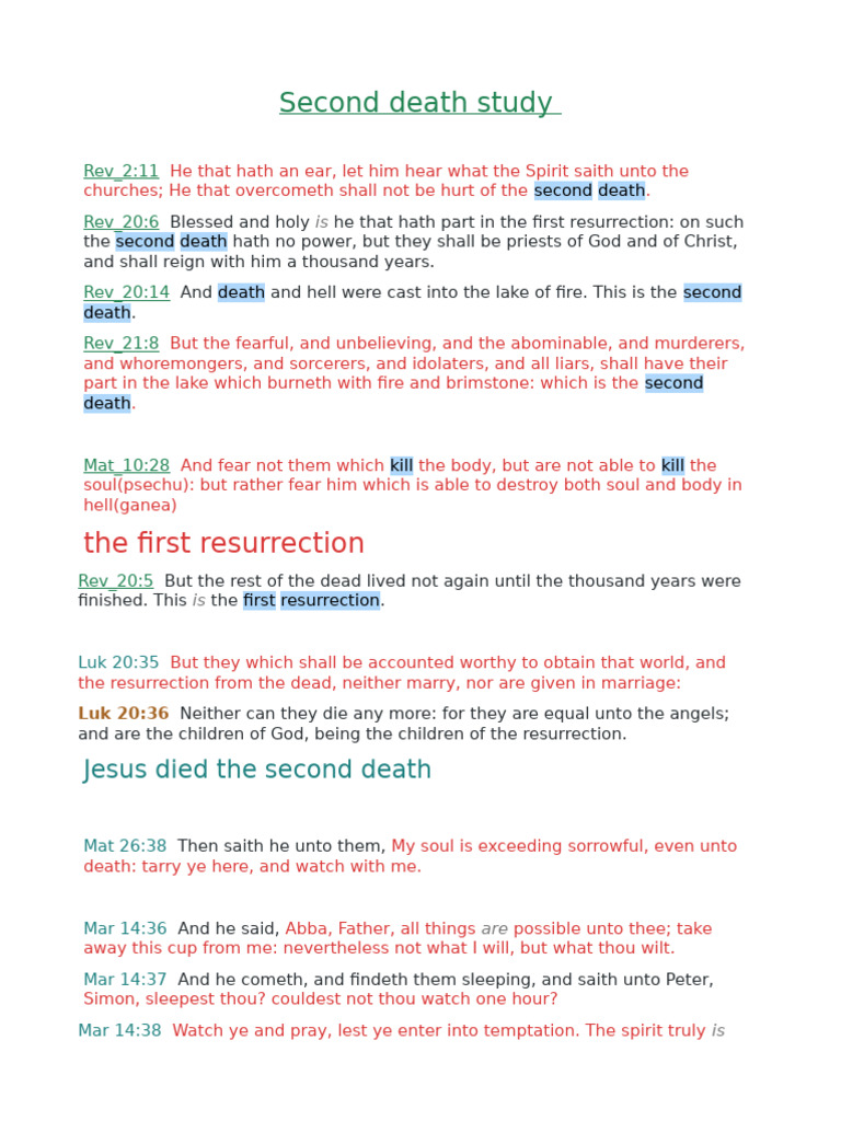 Understanding the Second Death in Scripture | PDF