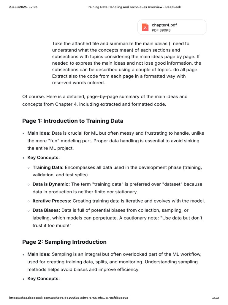 Training Data Handling Techniques | PDF | Receiver Operating ...