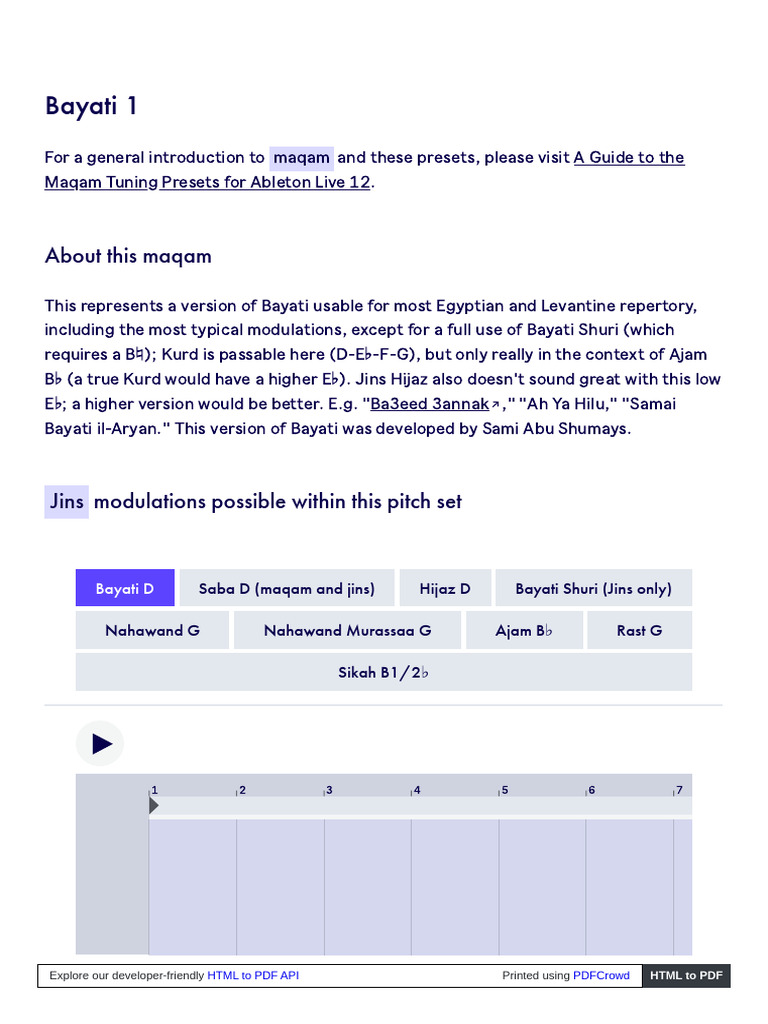 Bayati Maqam Tuning for Ableton Live | PDF | Elements Of Music | Melody