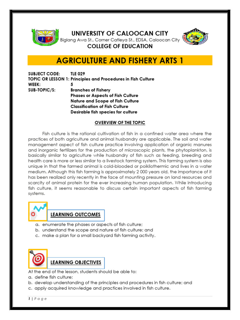 Principles of Fish Culture Explained | PDF | Agriculture | Fish