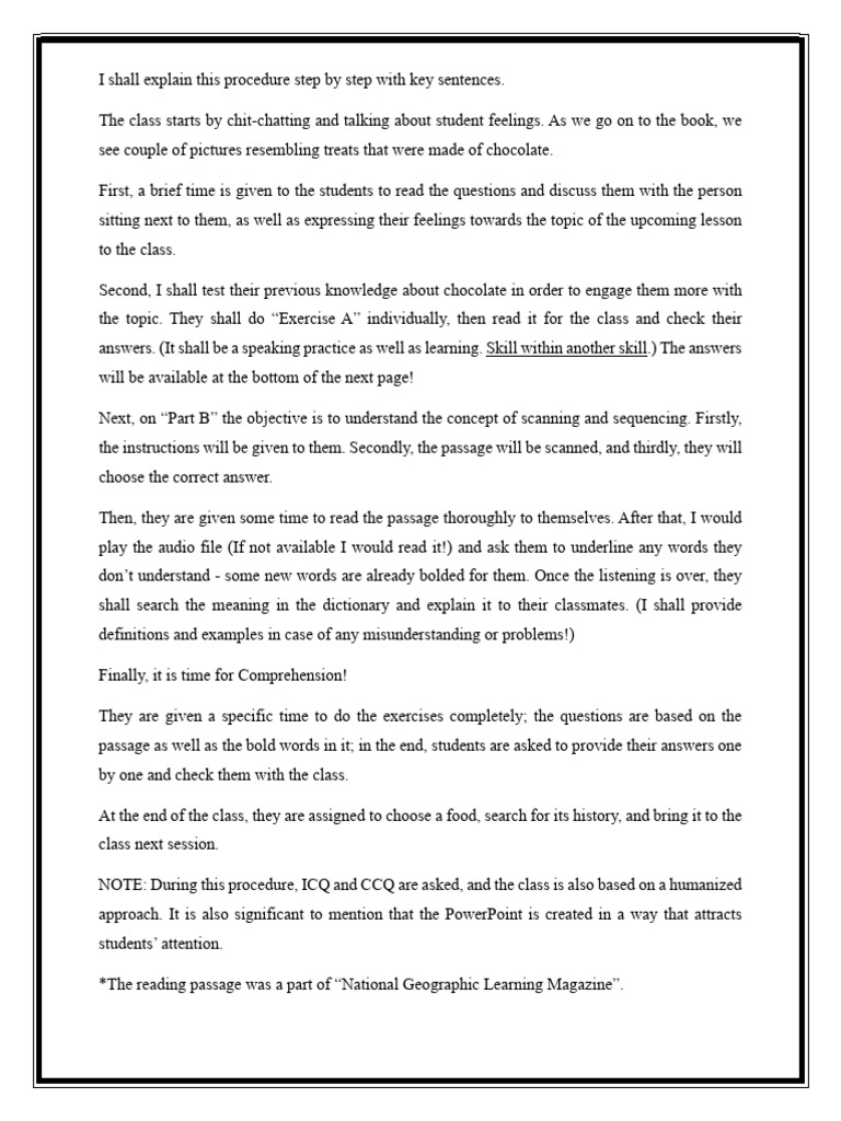 Engaging Chocolate Lesson Plan | PDF