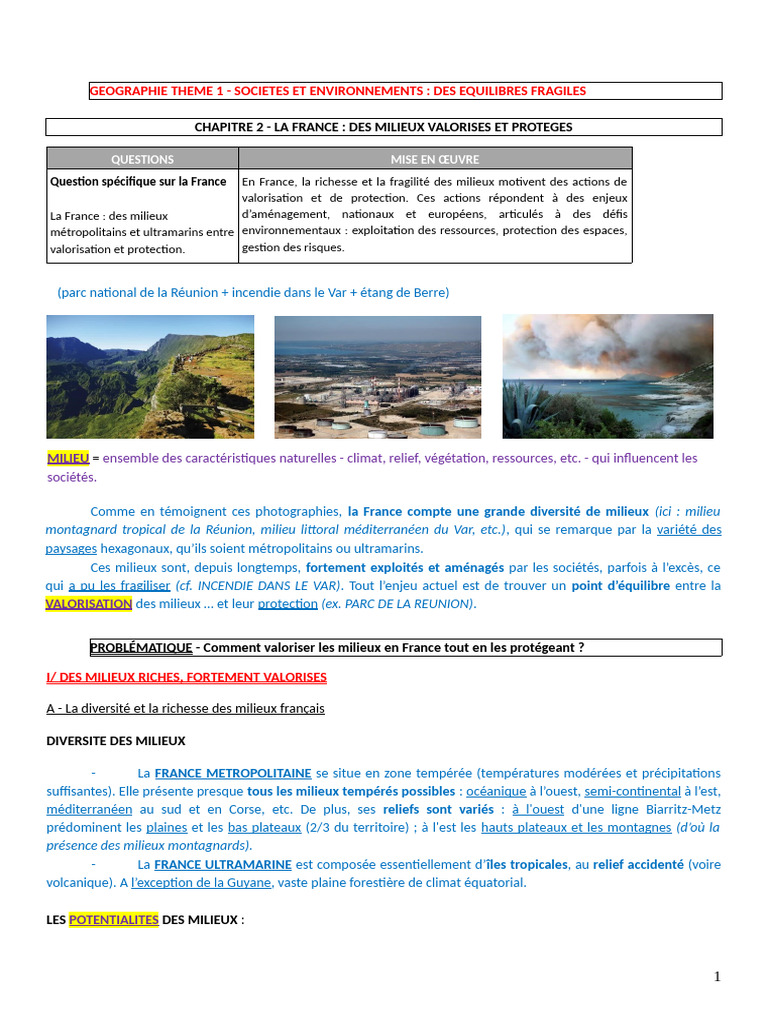 Valorisation et protection des milieux en France | PDF | Littoral | France