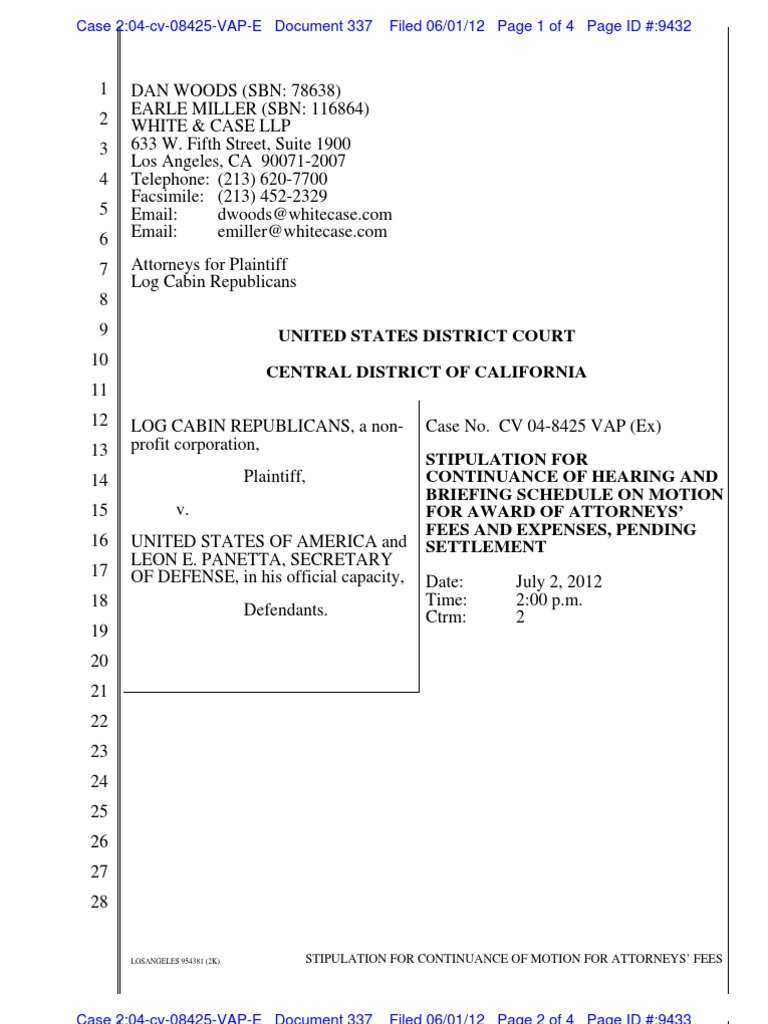 United States District Court Central District of California