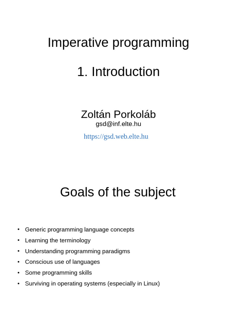 Introduction to Imperative Programming | PDF | C (Programming Language ...
