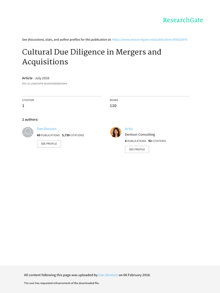 Reseaarch Paper M&A | PDF | Mergers And Acquisitions | Organizational ...