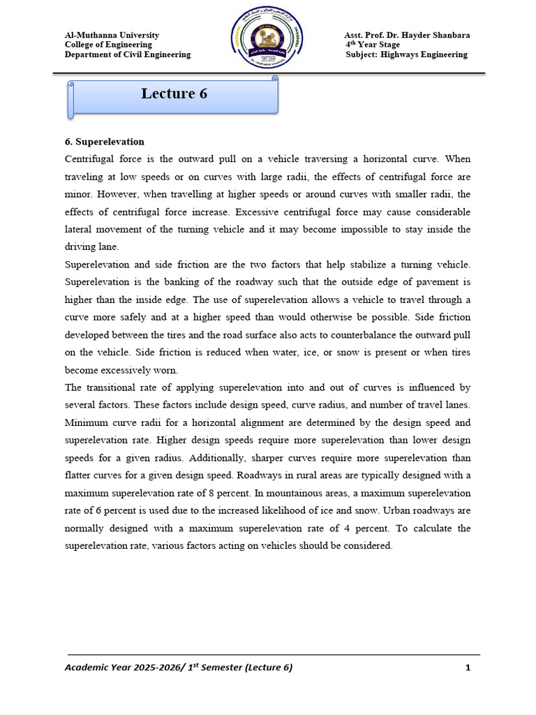 Lecture 6 | PDF | Transport
