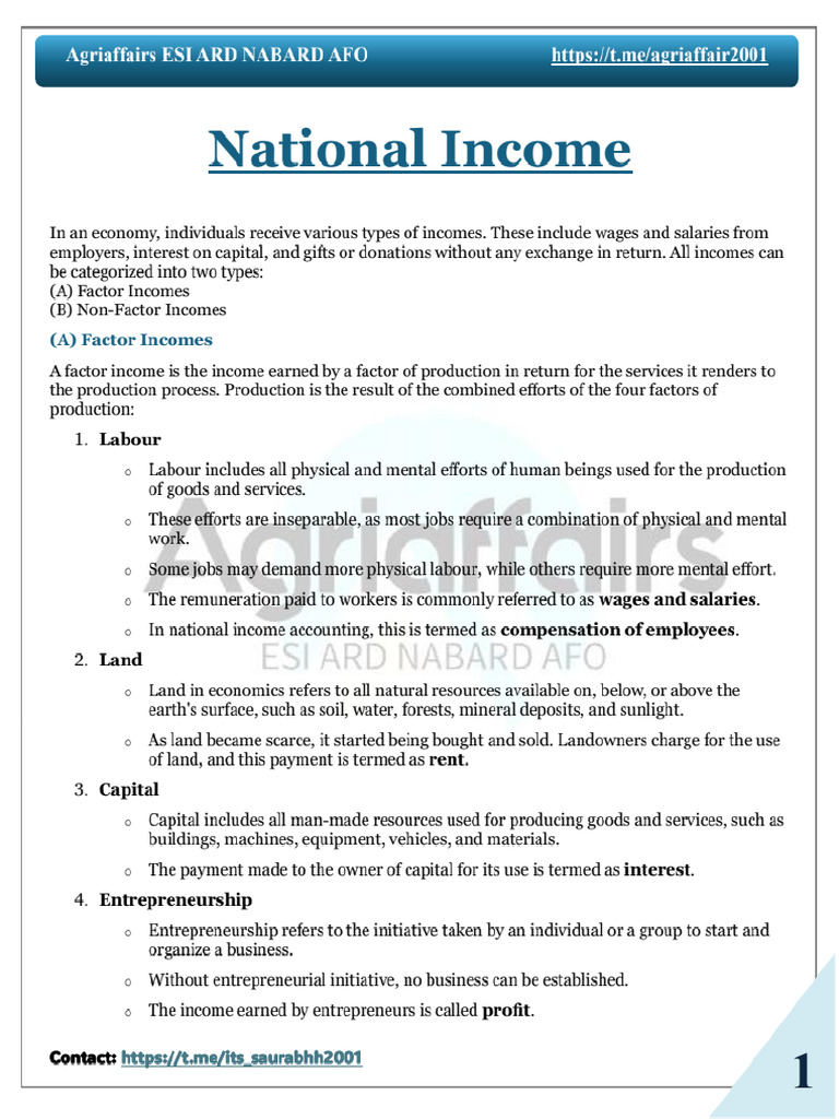 National Income | PDF