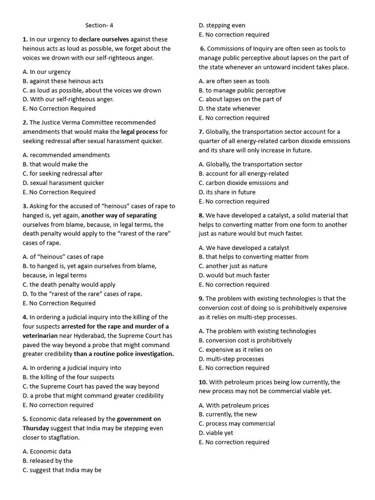 English Section - 4 | PDF