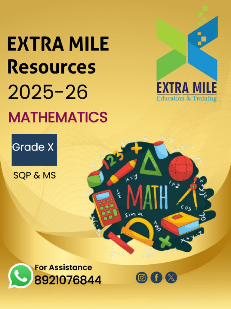 Class X Mathematics Sample Paper 2025-26 | PDF | Circle | Area
