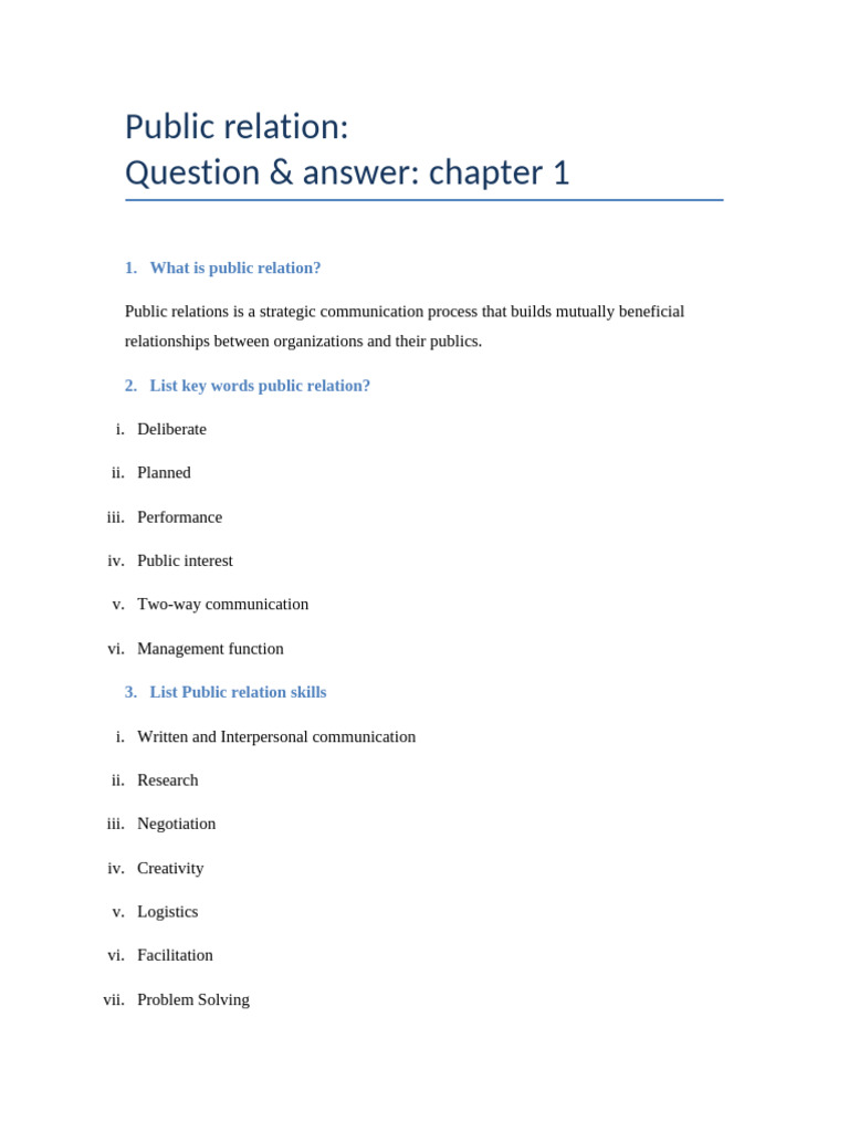 Public Relations: Key Concepts and Skills | PDF | Public Relations ...