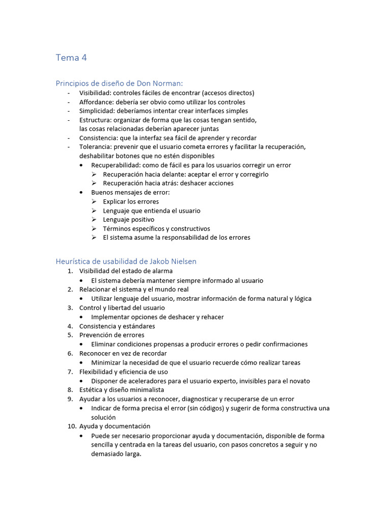 Principios de Diseño y Usabilidad en UX | PDF