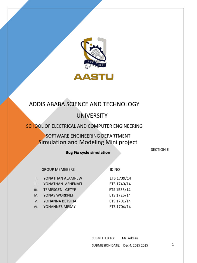 Simulation and Modeling Mini Project | PDF | Simulation | Software Bug