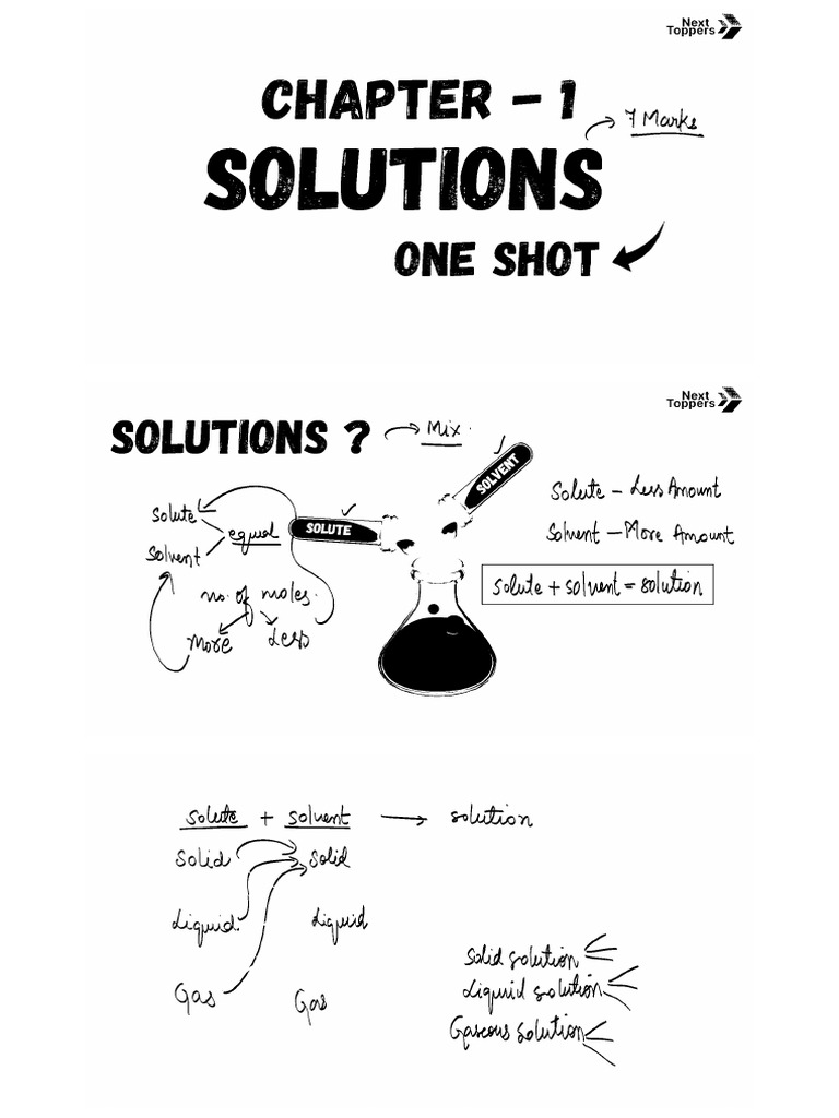 Solutions Class 12th One Shot - Processed | PDF