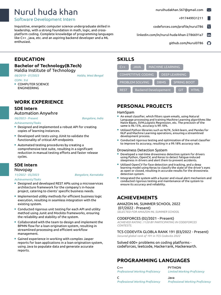 Software Development Intern Profile | PDF | Machine Learning | Unit Testing