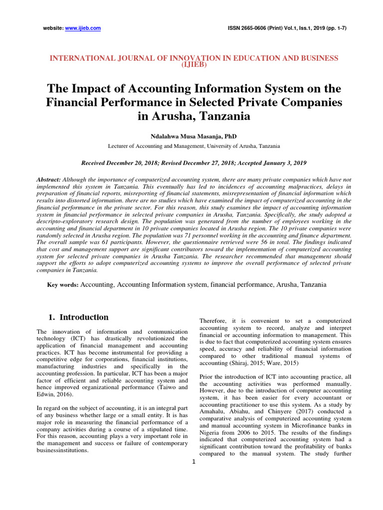The Impact of Accounting Information Sys | PDF | Survey Methodology ...