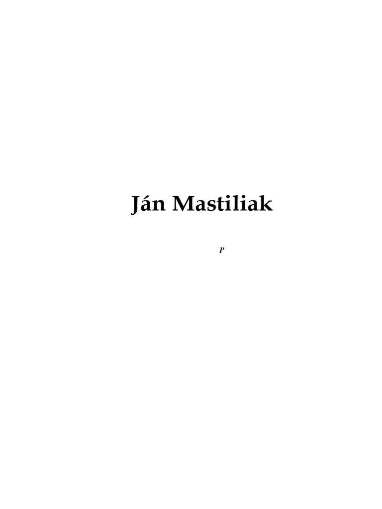 P Jan Mastiliak | PDF