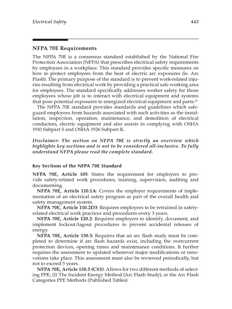 Key Sections of The NFPA 70E Standard | PDF | Labor Relations | Safety