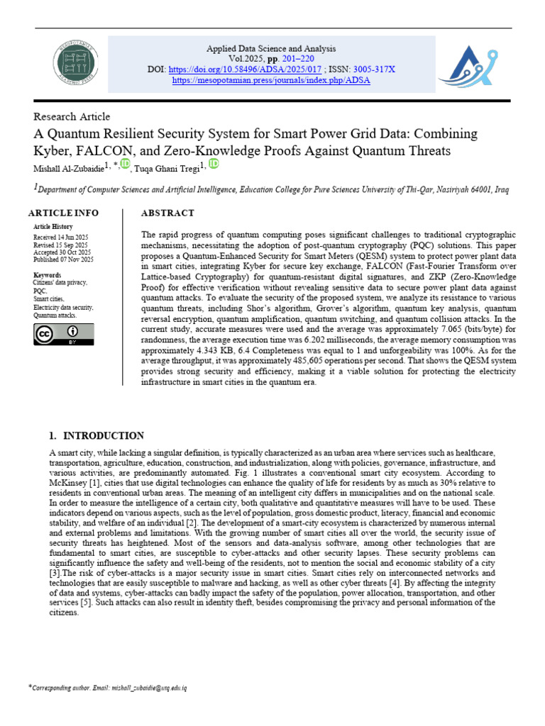 Quantum Security for Smart Grid Data | PDF | Security | Computer Security