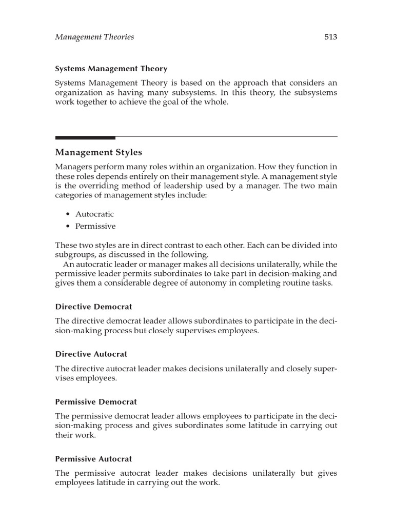 Management Styles | PDF