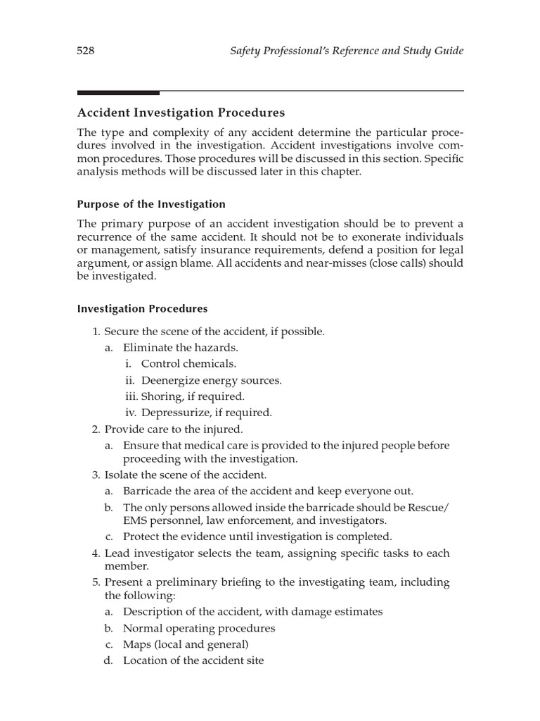 Accident Investigation Procedures Guide | PDF | Information