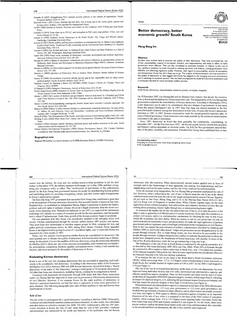 Hyug Baeg Im-Korean Democracy | PDF