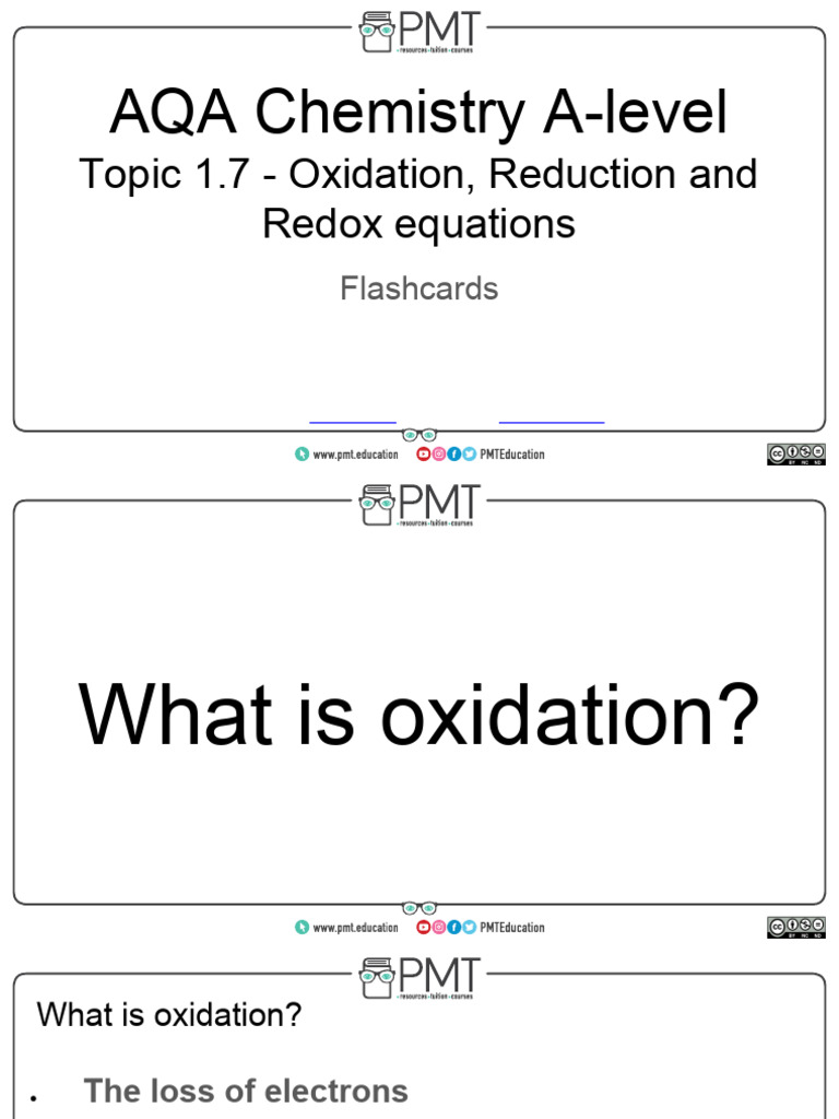 AQA A-level Chemistry: Redox Concepts | PDF | Redox | Chemistry