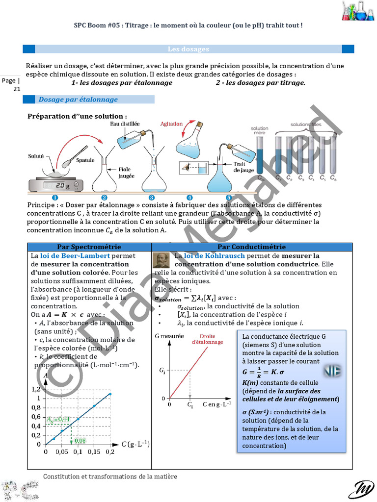Dosages chimiques : titrage et étalonnage | PDF | Titrage | Chimie