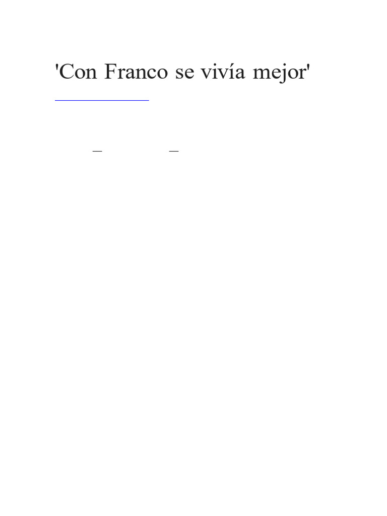 La memoria histórica y el franquismo en España | PDF