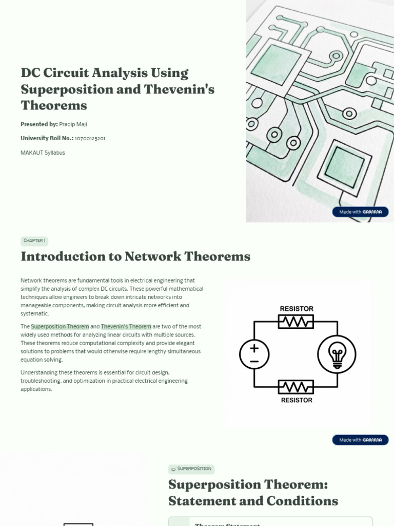DC Circuit Analysis: Superposition & Thevenin | PDF | Electrical ...