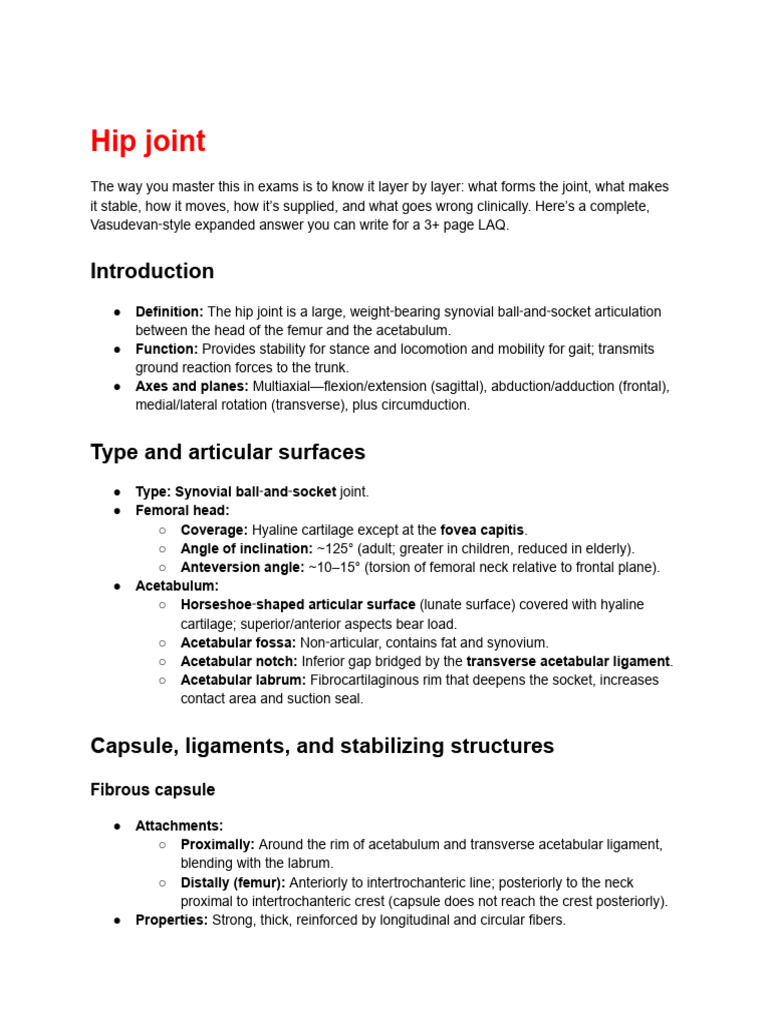 Comprehensive Guide to Hip Joint Anatomy | PDF | Hip | Knee