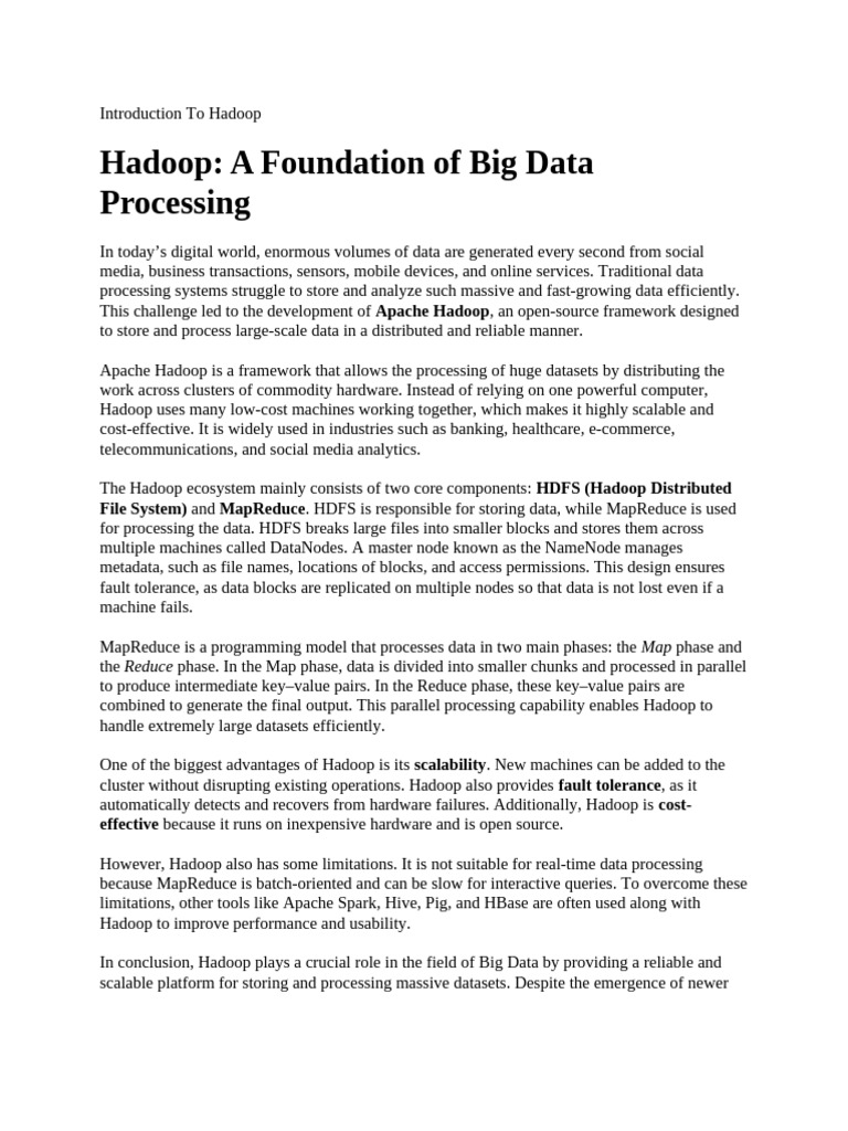 Introduction to Apache Hadoop Basics | PDF | Apache Hadoop | Map Reduce