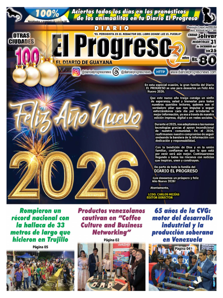 Diario El Progreso - Edición 31-12-2025 | PDF