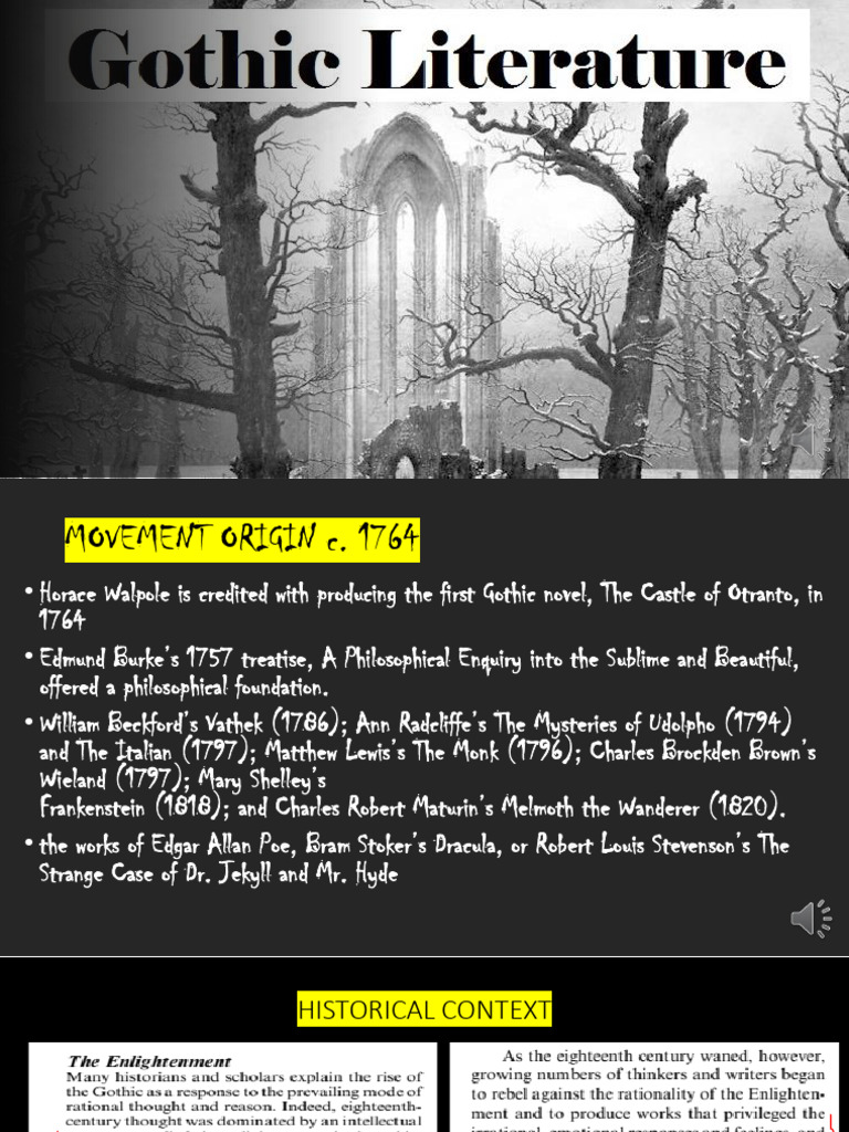 Origins and Evolution of Gothic Literature | PDF | Gothic Fiction ...