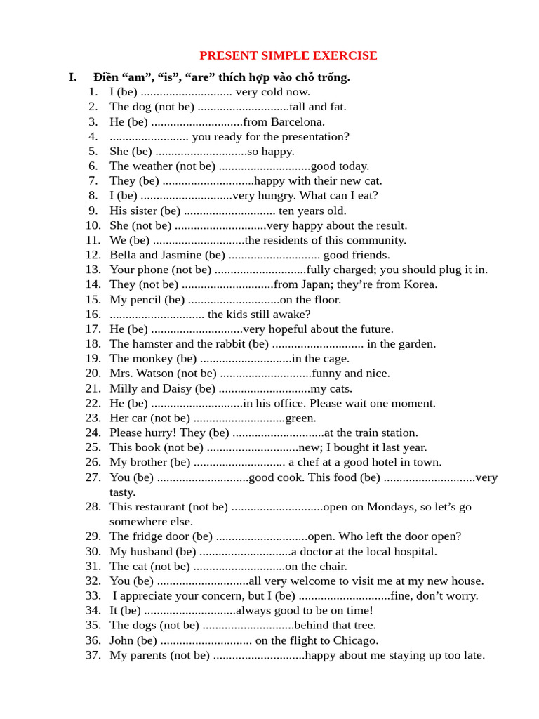 Present Simple Exercise (6-7-8-9) | PDF