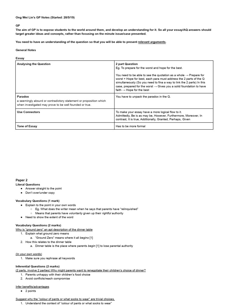 GP Essay Writing Strategies and Tips | PDF | Cost Of Living | Journalism
