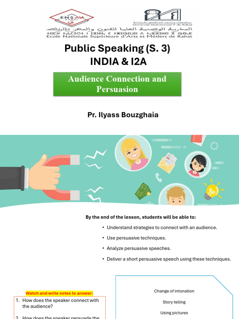 Audience Connection & Persuasion Techniques | PDF | Public Speaking | Logos