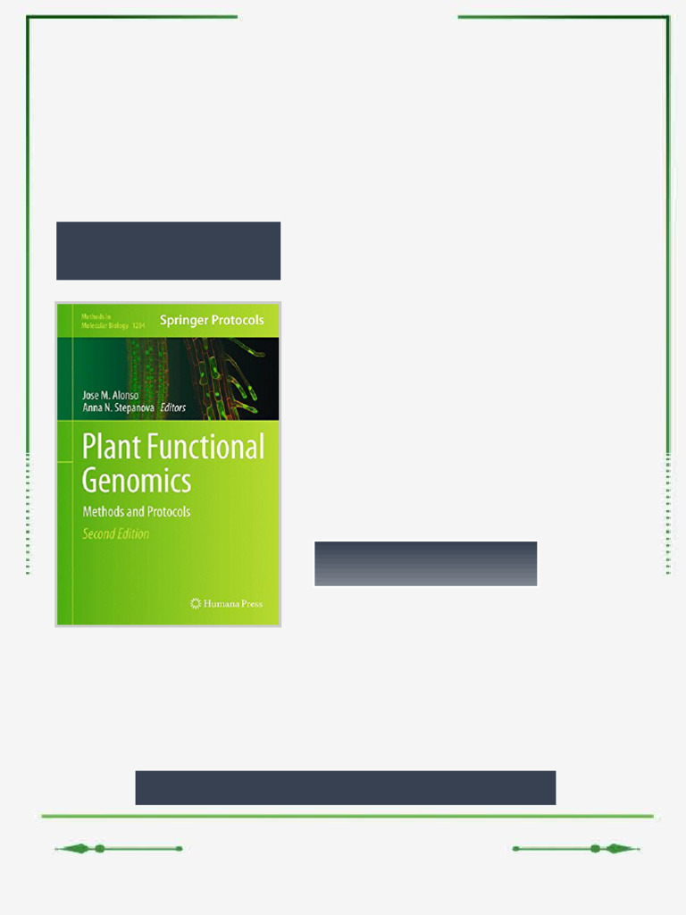 Plant Functional Genomics Methods and Protocols 2nd Edition Jose M ...