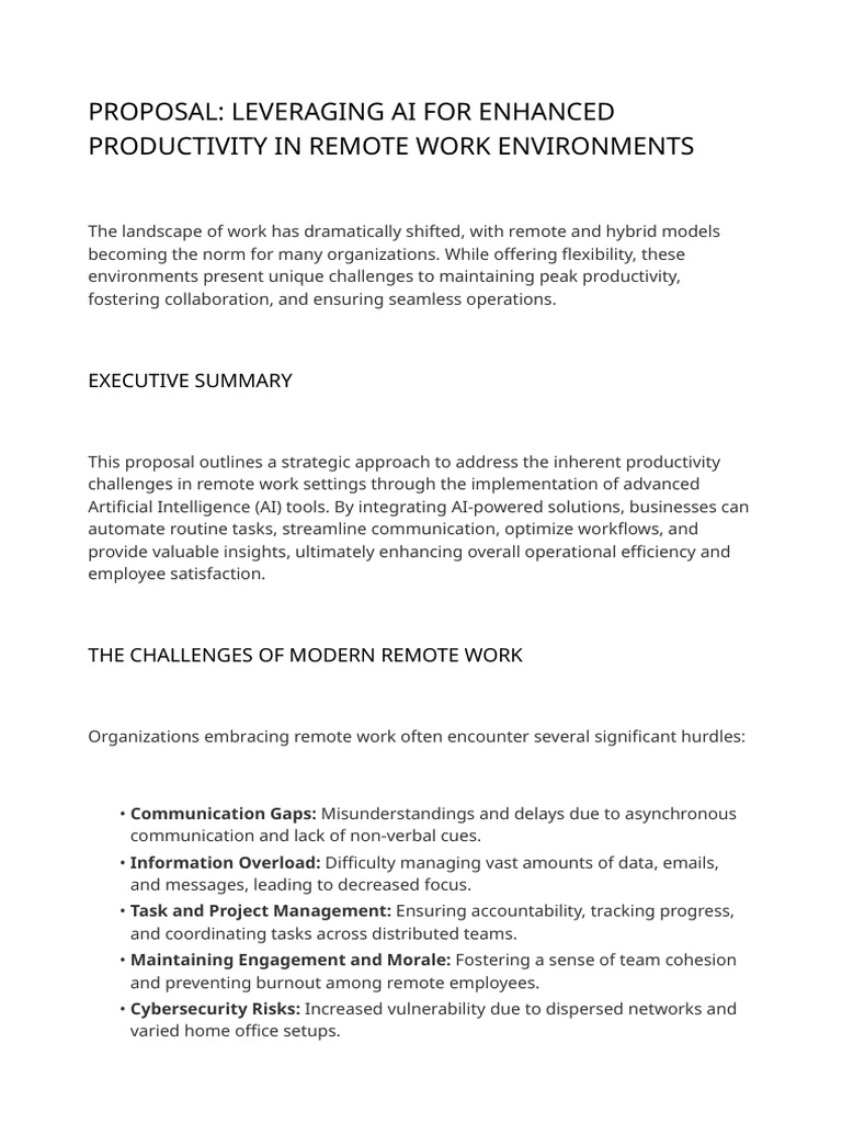AI Solutions for Remote Work Productivity | PDF | Artificial