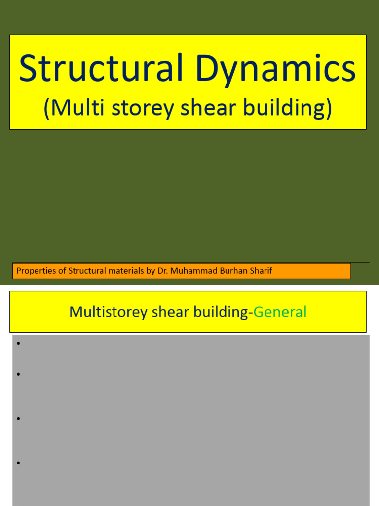 Multistorey Shear Building Dynamics | PDF | Matrix (Mathematics ...