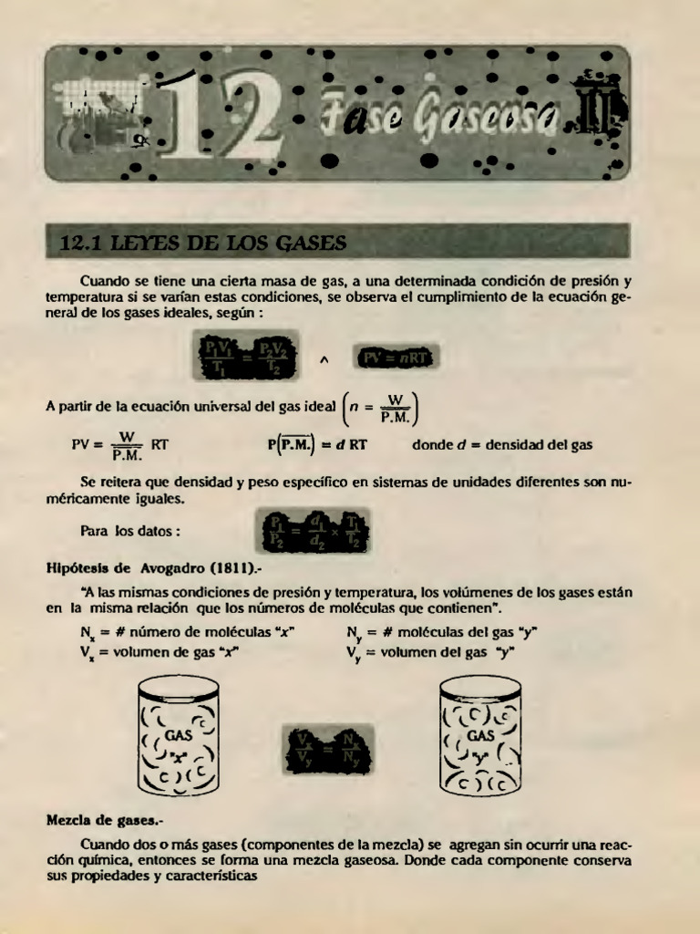 12. Fase Gaseosa II libro de Química de RACSO nivel preuniversitario | PDF