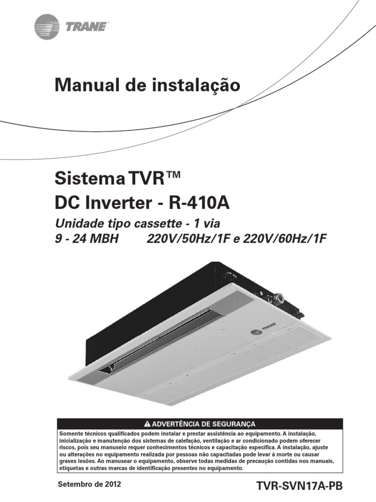 Manual de Instalação TVR™ 1 Via R-410A | PDF | Clorofluorcarbono | Ar ...