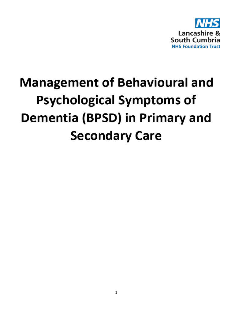 Managing BPSD in Dementia Care | PDF | Antipsychotic | Dementia