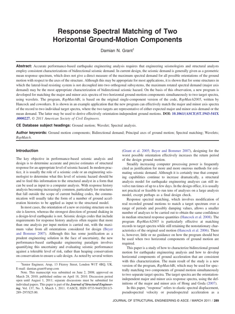 Bidirectional Ground Motion Spectral Matching | PDF | Rotation ...
