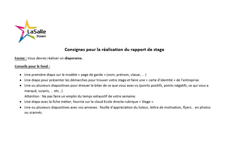 Guide pour un rapport de stage efficace | PDF