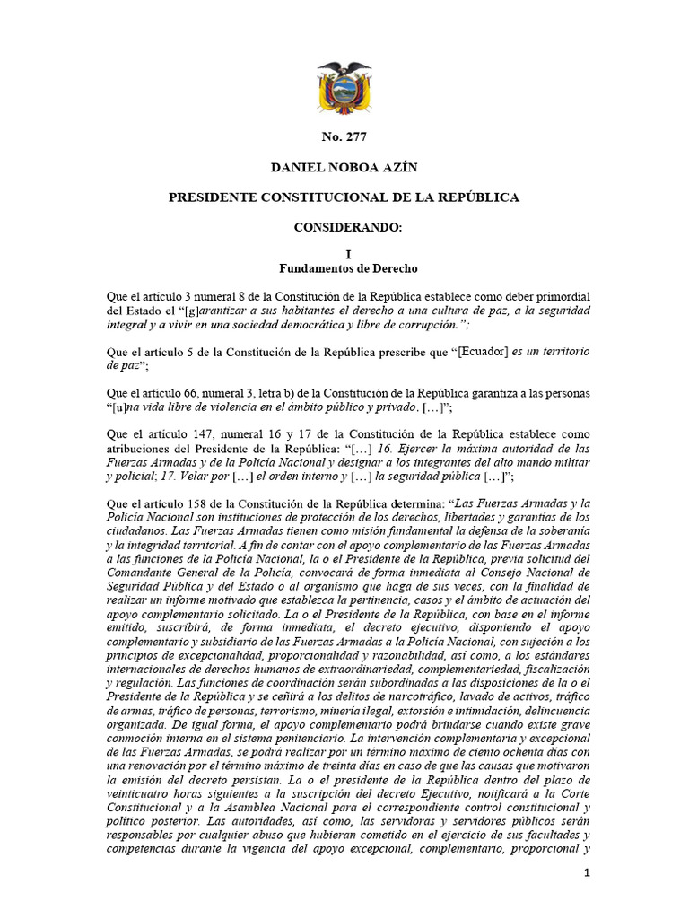 Seguridad y Estado de Excepción en Ecuador | PDF | Policía | Estado ...