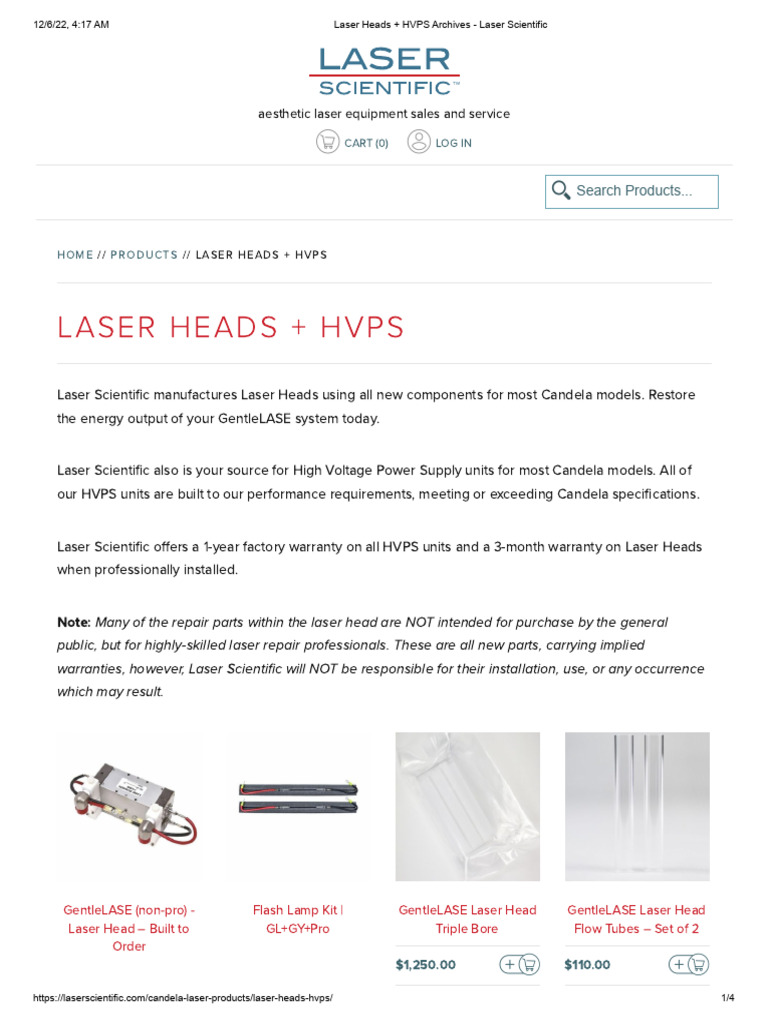 Candela Laser Heads & HVPS Solutions | PDF | Capacitor | Laser