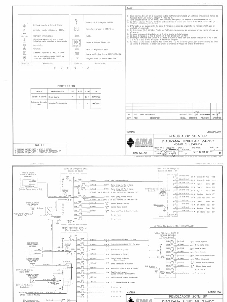 1317-50!02!00 Rv.01 Diagrama Unifilar 24 VDC | PDF