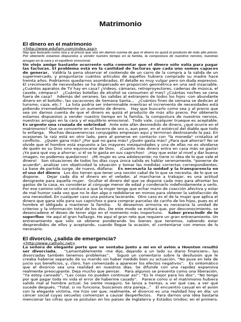 El impacto del dinero en el matrimonio | PDF | Amor | Perdón