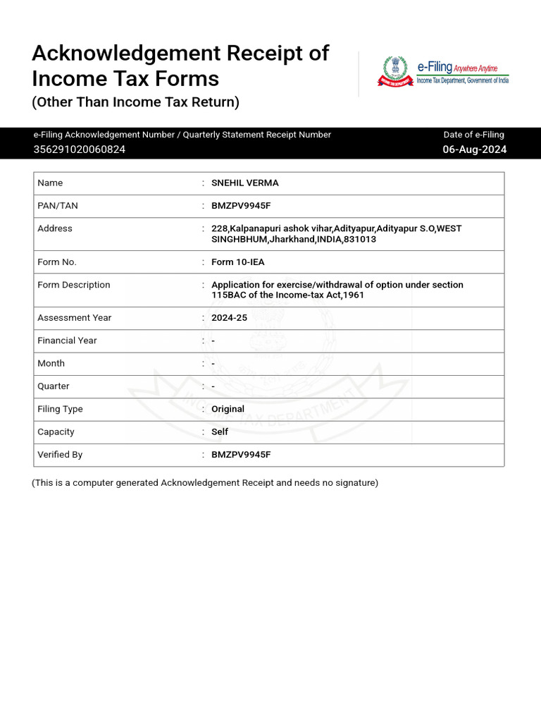 Form 10-IEA_ARN | PDF